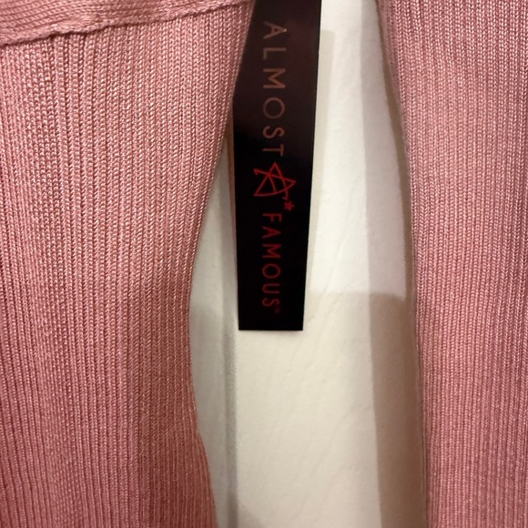 Almost Famous Mauve Lace-Up Long Sleeve Dress - Picture 3 of 5